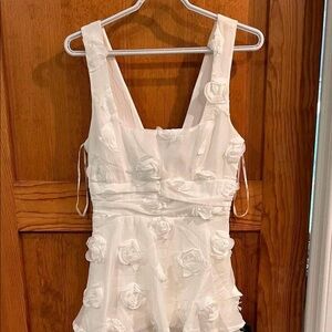 Sleeveless Tiered Rosette Midi Dress